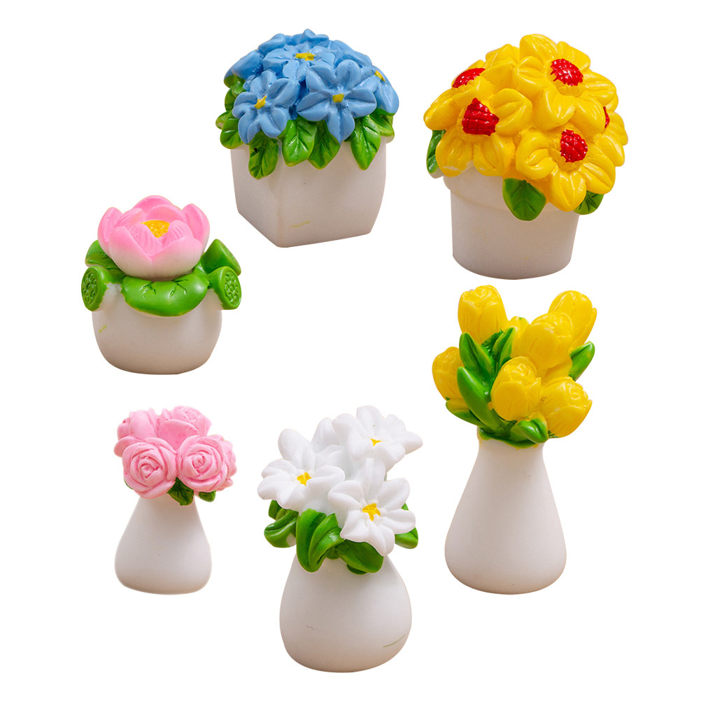 6Pcs Lifelike Mini Potted Plan - Bonsai Garden House recension och pris