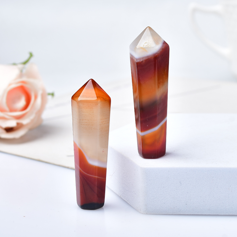 1PC Natural Carnelian Hexagona - Bonsai Rock Garden recension och pris