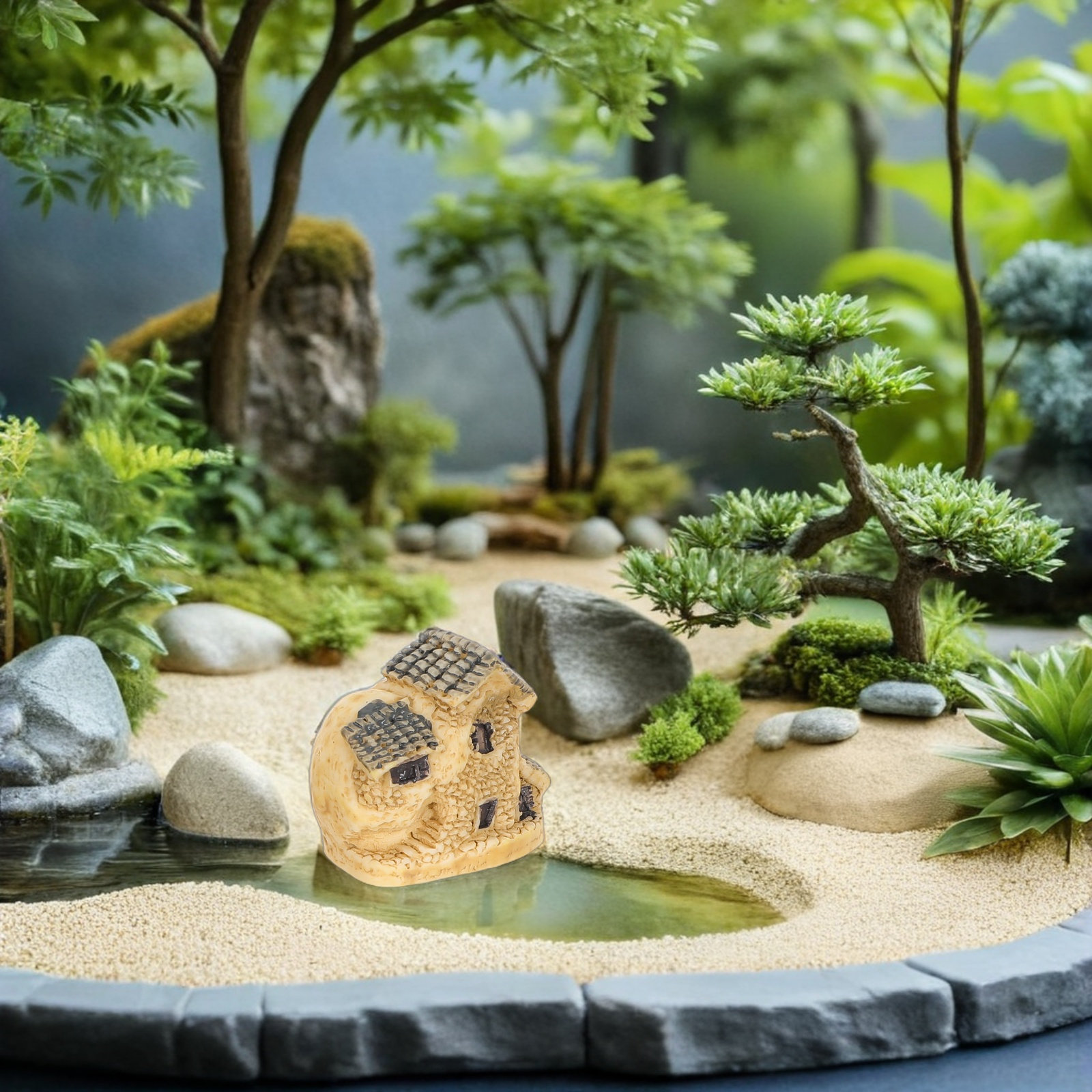 4Pcs Fairy Garden Houses Minia - Bonsai Garden House recension och pris